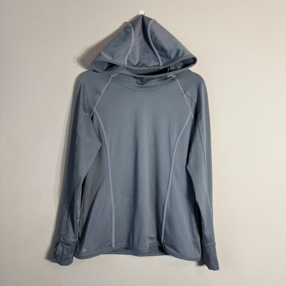 Athleta Plush Tech Pullover Hoodie Women's Medium Gray Active Running Outdoor - Picture 2 of 13